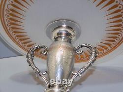 -SUPERBE COUPE CRISTAL SAINT LOUIS SUR PIED ARGENT Minerve Monogramme MT D
