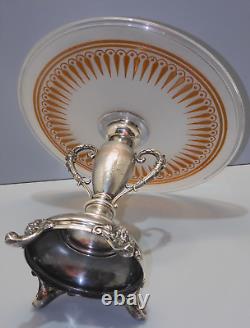 -SUPERBE COUPE CRISTAL SAINT LOUIS SUR PIED ARGENT Minerve Monogramme MT D