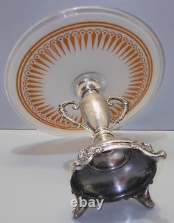 -SUPERBE COUPE CRISTAL SAINT LOUIS SUR PIED ARGENT Minerve Monogramme MT D