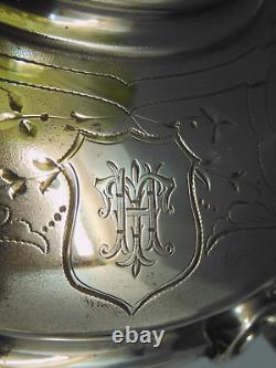 -SUPERBE COUPE CRISTAL SAINT LOUIS SUR PIED ARGENT Minerve Monogramme MT D