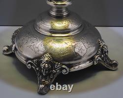 -SUPERBE COUPE CRISTAL SAINT LOUIS SUR PIED ARGENT Minerve Monogramme MT D
