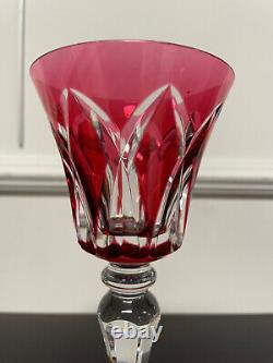 Saint Louis 1 Verre Roemer Cristal De Couleur Rouge Modele Camargue H 20 #2