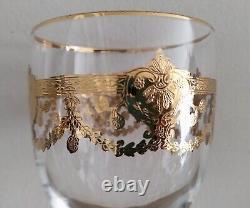 Saint-Louis 3 verres à vin Cristal et or fin doré à l' agate Début XXe