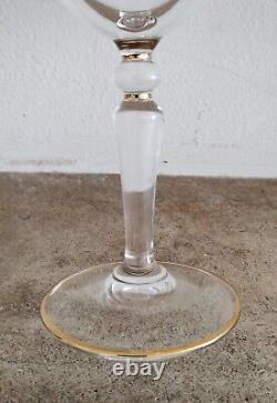 Saint-Louis 3 verres à vin Cristal et or fin doré à l' agate Début XXe