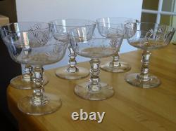 Saint Louis 6 Anciennes Coupes A Champagne Cristal Gravure Talma Saint Louis 6 Anciennes Coupes A Champagne Cristal Gravure Talma