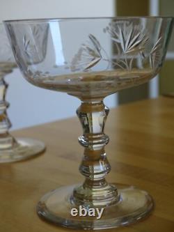 Saint Louis 6 Anciennes Coupes A Champagne Cristal Gravure Talma