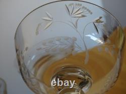 Saint Louis 6 Anciennes Coupes A Champagne Cristal Gravure Talma