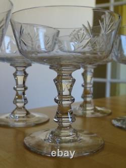 Saint Louis 6 Anciennes Coupes A Champagne Cristal Gravure Talma