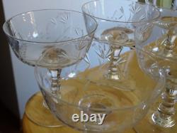 Saint Louis 6 Anciennes Coupes A Champagne Cristal Gravure Talma