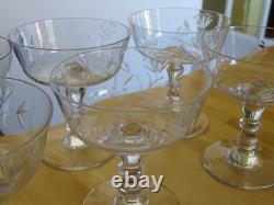 Saint Louis 6 Anciennes Coupes A Champagne Cristal Gravure Talma