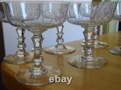 Saint Louis 6 Anciennes Coupes A Champagne Cristal Gravure Talma