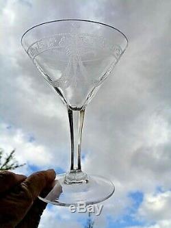 Saint Louis 6 Tall Sherbet Glasses Coupe A Champagne Cristal Gravé Empire 19éme