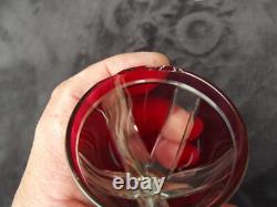 Saint Louis 8 verres à pied en cristal couleur rouge rubis Overlay Art Déco