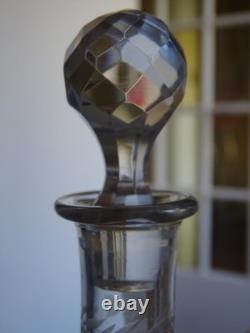 Saint Louis Ancien Service Liqueur Cristal Gravure Florale Art Nouveau