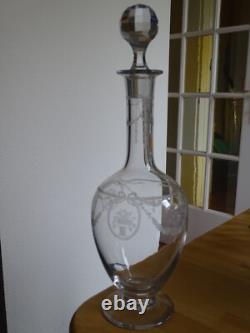 Saint Louis Ancienne Carafe A Eau Ou Vin Cristal Gravure Sapho 1920