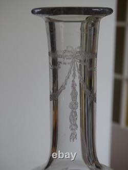 Saint Louis Ancienne Carafe A Eau Ou Vin Cristal Gravure Sapho 1920