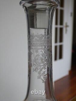 Saint Louis Ancienne Carafe A Vin Cristal Gravure Modele Metz Epoque 1920