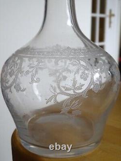 Saint Louis Ancienne Carafe A Vin Cristal Gravure Modele Metz Epoque 1920