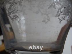 Saint Louis Ancienne Carafe A Vin Cristal Gravure Modele Metz Epoque 1920
