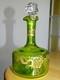 Saint Louis Ancienne Carafe Vert Liqueur Cristal Gravure Art Nouveau Talma Gold