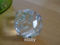 Saint Louis Ancienne Carafe Vert Liqueur Cristal Gravure Art Nouveau Talma Gold