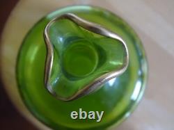 Saint Louis Ancienne Carafe Vert Liqueur Cristal Gravure Art Nouveau Talma Gold