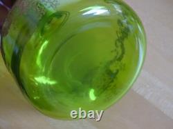 Saint Louis Ancienne Carafe Vert Liqueur Cristal Gravure Art Nouveau Talma Gold