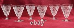 Saint Louis Astrid 6 Wine Crystal Glasses Verres A Vin Cristal Gravé Art Deco D