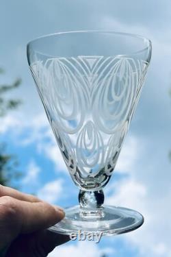 Saint Louis Astrid 6 Wine Crystal Glasses Verres A Vin Cristal Gravé Art Deco D
