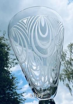 Saint Louis Astrid 6 Wine Crystal Glasses Verres A Vin Cristal Gravé Art Deco D