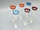 Saint Louis Bristol Ou Genova 6 Verres Liqueur Etiquette Cristal De Couleur Vase