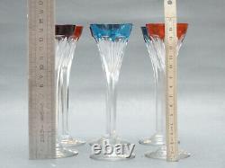 Saint Louis Bristol Ou Genova 6 Verres Liqueur Etiquette Cristal De Couleur Vase