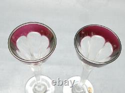 Saint Louis Bristol Ou Genova 6 Verres Liqueur Etiquette Cristal De Couleur Vase