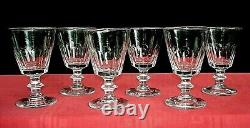 Saint Louis Caton 6 Weingläser Verre A Eau Vin Cristal Taille Cotes Plates 19eme