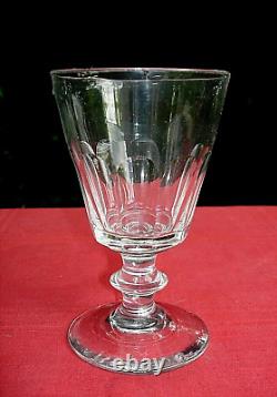 Saint Louis Caton 6 Weingläser Verre A Eau Vin Cristal Taille Cotes Plates 19eme