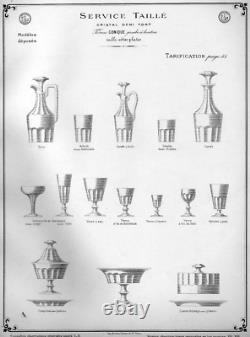 Saint Louis Caton 6 Weingläser Verre A Eau Vin Cristal Taille Cotes Plates 19eme