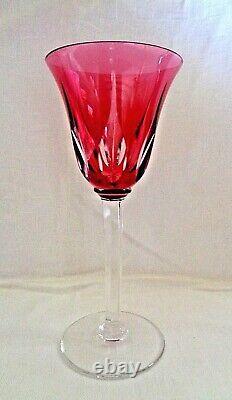 Saint Louis Cerdagne Verre A Vin Roemer Cristal Taillé De Couleur Coloré Rose