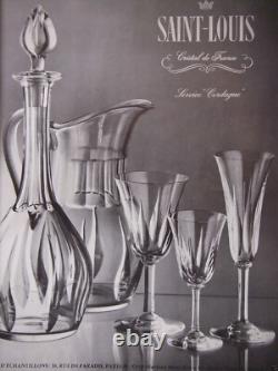 Saint Louis Cerdagne Verre A Vin Roemer Cristal Taillé De Couleur Coloré Rose