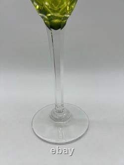Saint Louis Chantilly verre Roemer cristal jaune taillé signé 23 cm Cristallerie