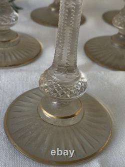 Saint Louis Cristal 6 Anciens Verres A Vin Art Nouveau