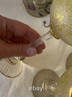 Saint Louis Cristal 6 Anciens Verres A Vin Art Nouveau