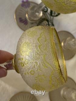 Saint Louis Cristal 6 Anciens Verres A Vin Art Nouveau