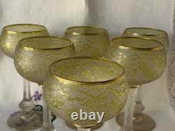 Saint Louis Cristal 6 Anciens Verres A Vin Art Nouveau