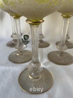 Saint Louis Cristal 6 Anciens Verres A Vin Art Nouveau