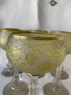 Saint Louis Cristal 6 Anciens Verres A Vin Art Nouveau
