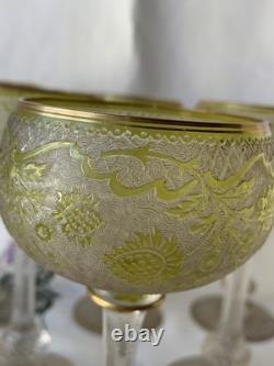 Saint Louis Cristal 6 Anciens Verres A Vin Art Nouveau