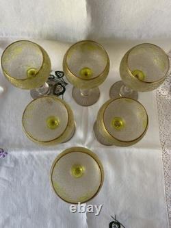 Saint Louis Cristal 6 Anciens Verres A Vin Art Nouveau