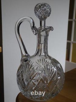 Saint Louis Cristal Tailler Ancienne Belle Carafe A Vin Modele Gavarni Signee