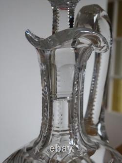 Saint Louis Cristal Tailler Ancienne Belle Carafe A Vin Modele Gavarni Signee