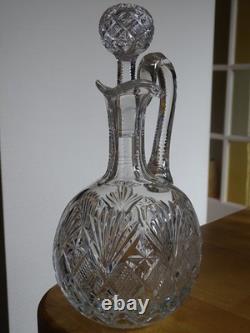 Saint Louis Cristal Tailler Ancienne Belle Carafe A Vin Modele Gavarni Signee